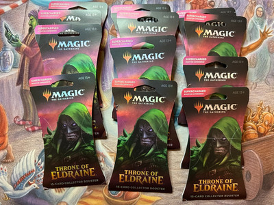 Magic MTG Throne of Eldraine (ELD) Collector Booster Hanger Pack Lot - 12 packs