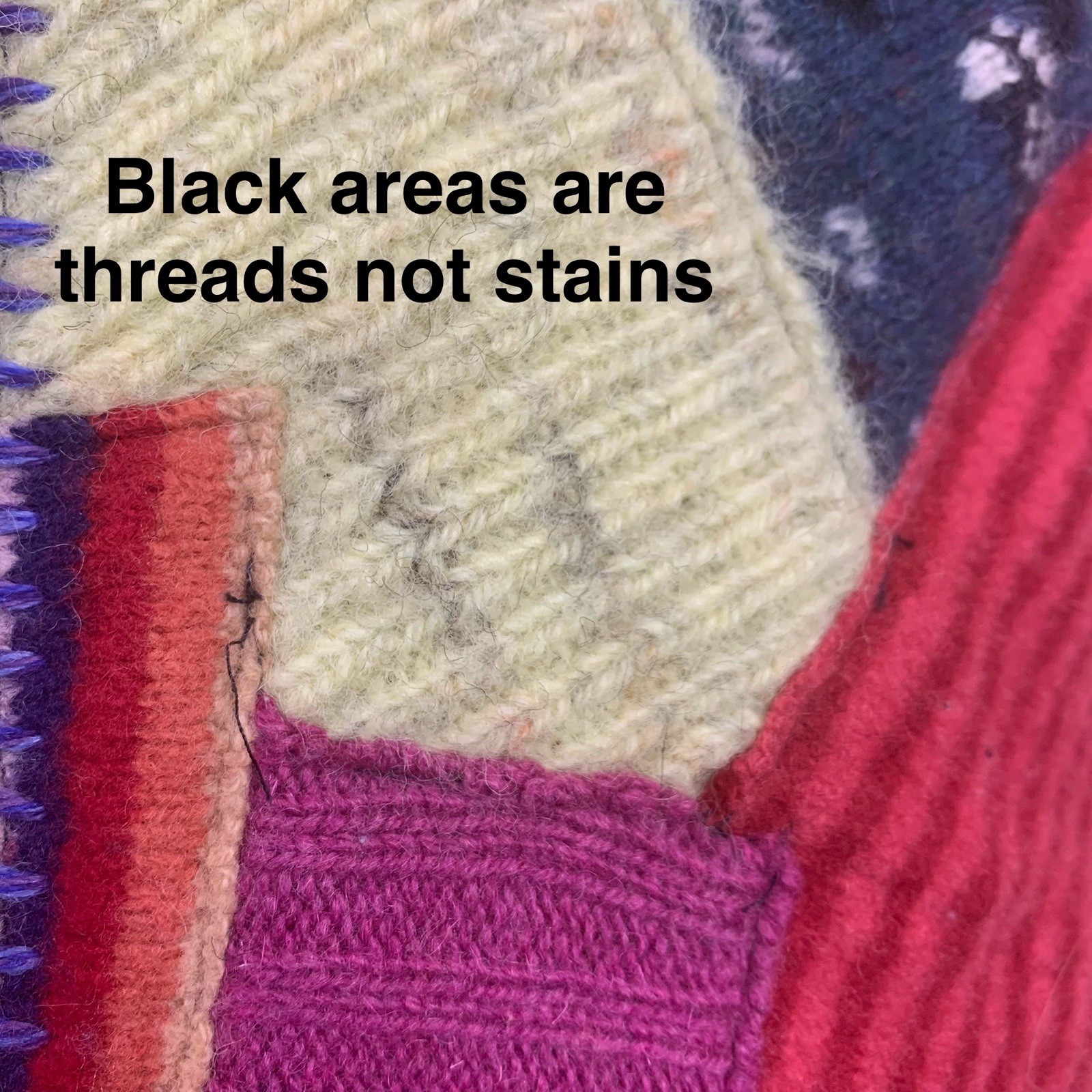 Wool Blend Patchwork Knit Colorful Scarf FITCH Sp… - image 10