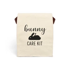 Bunny Care Kit Bag, Rabbit Essentials Organizer, Canvas Tote for Bunny Supplies