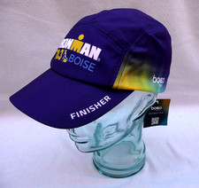 IRONMAN TRIATHALON FINISHER BOISE RUNNING HAT CAP BLUE LIGHTWEIGHT NEW W/ DEFECT