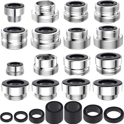 Wasserhahn Set 16-teilig M22 Messing Silber Universal Küchen Bad