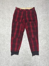 Vintage WOOLRICH Pants Buffalo Plaid Mackinaw Zip Fly Hunting 36x31 1950's