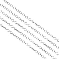 33 Feet Unfinished Cable Chain Link Chain 2mm for Jewelry Making Silver