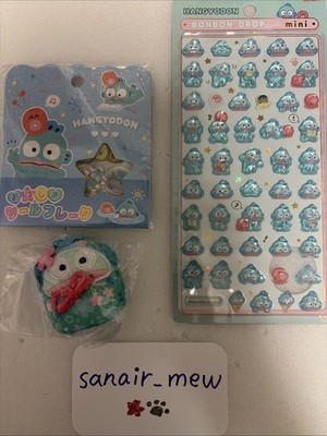 Sanrio Hangyodon Sticker Magnet Set Bonbon Drop Mini Japan New Lot 3pcs