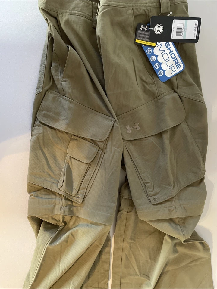 Under Armour Mens 34x30 UA Fishing Covert Tactical Cargo Pants Olive Green NWT - Image 4 of 4