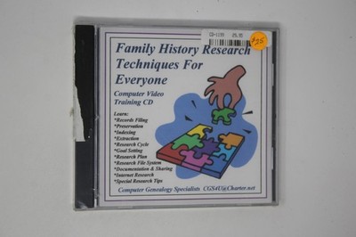 Family History Research Techniques for Everyone Computer Training CD