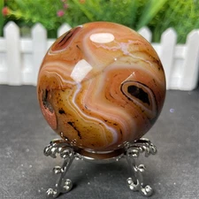 0.4LB 2.3" Flower Sardonyx Agate Ball Quartz Crystal Sphere Decor Healing Reiki