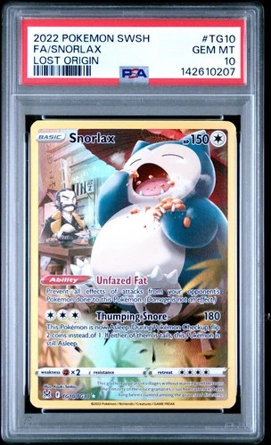 PSA 10 Snorlax TG10/TG30 Swsh11 Trainer Gallery Holo Lost Origin Pokemon TCG