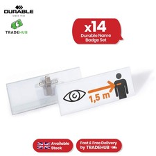 Durable Name Badge - 14 Pcs Reusable ID Tags with Clip & Insert Sheets for Work