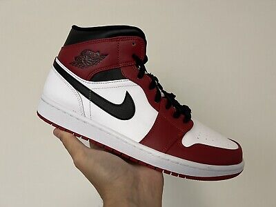 NEW w/ Box Nike Air Jordan 1 Mid Chicago 2020 White Heal NEW w/ Box Nike Air Jordan 1 Mid Chicago 2020 White Heal