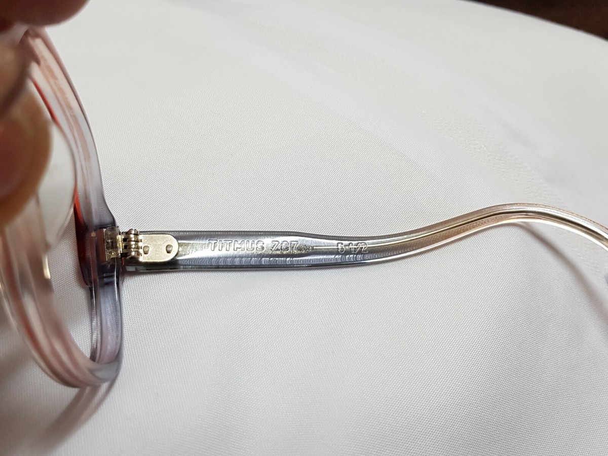 Vtg Pink 70s Womens Oversized frames Titmus Thick Eyeglasses