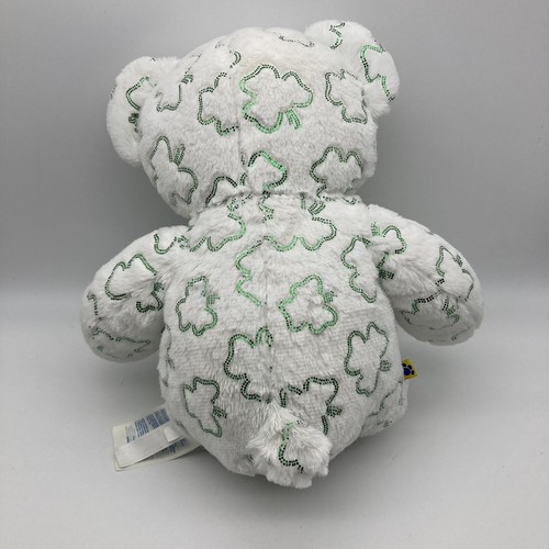 "Build a Bear Lucky San Patrizio Trifoglio Trifoglio Peluche Imbottito Orso Verde 16"" - Foto 3 di 11