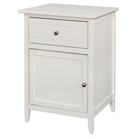 Wood/mdf 1 Drawer Nightstand Metal Nickel Hardware 1 Door No Shelf Beige Wood/mdf 1 Drawer Nightstand Metal Nickel Hardware 1 Door No Shelf Beige