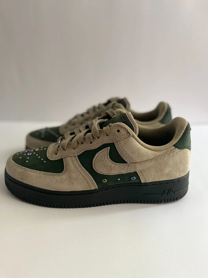 Nike Air Force 1 Bajo Oscuro Ejército Neutro Oliva Gemas Mujer 8.5 Nuevo sin Etiquetas Foto 2 de 4