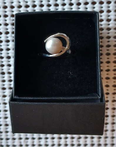 #3639967 Akimio DIA Pearl Ring Size 7 | eBay