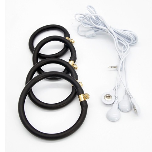 Electric Pulse Shock Silicone Rings Male E-Stim Therapy Delay Shock Belt Toy New