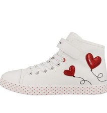 Image of Geox Jr Ciak ' Love Heart ' Girls Sneakers,Size 12.5