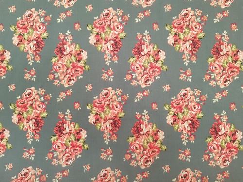 Blumenmuster Rose Bedruckt Polycotton Stoff – Alt Englisch Vintage Design – Je M - Bild 4 von 16