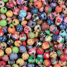 100pcs 6mm Mixed Polymer Clay Round Ball Loose Spacer Beads