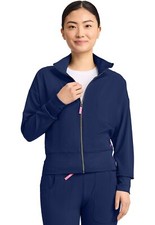 Med Couture Women's Scrubs Cropped Warm Up Jacket MC303 NAVY Navy Free Ship