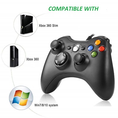 Long Wired USB Game Pad Controller For Microsoft Xbox 360 Console PC Windows 10