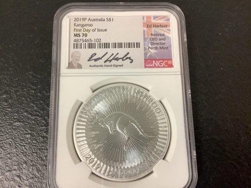 2019-P AUSTRALIA SILVER KANGAROO NGC MS70 1 Oz FINE SILVER A73.3