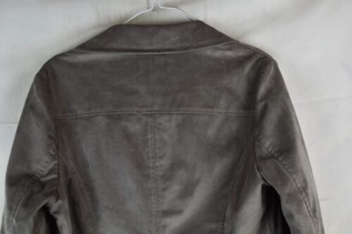 RIVER ISLAND Grey Faux Leather Biker Jacket size Uk 12 Womens Bomber Casual - Picture 8 of 9