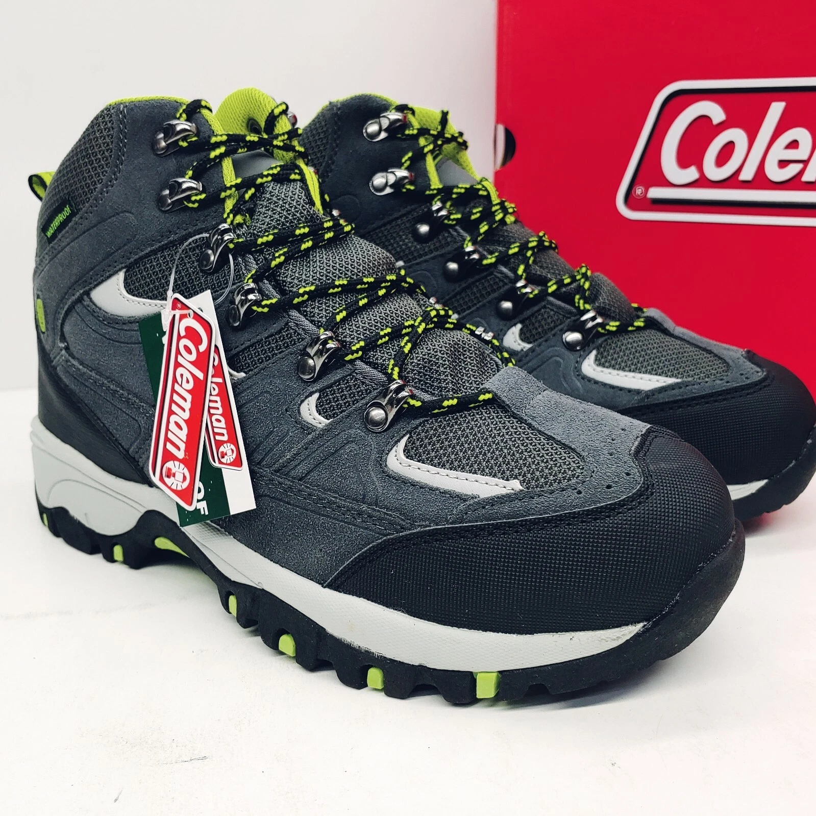Coleman Justin Hiking High Top Shoes Mens Sz 10M Gray/Lime Waterproof Outdoors
Opens in a new window