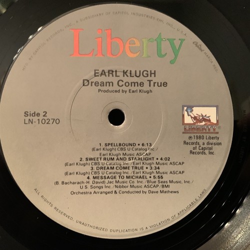 EARL KLUGH - Dream Come True - LIBERTY ST LP 1984 NM - Picture 4 of 4