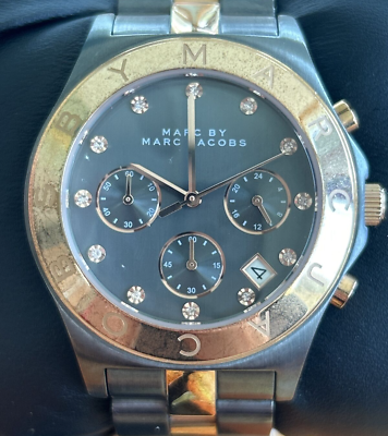 Marc Jacobs Blade Grey Dial Two Tone Stainless Steel Strap Watch