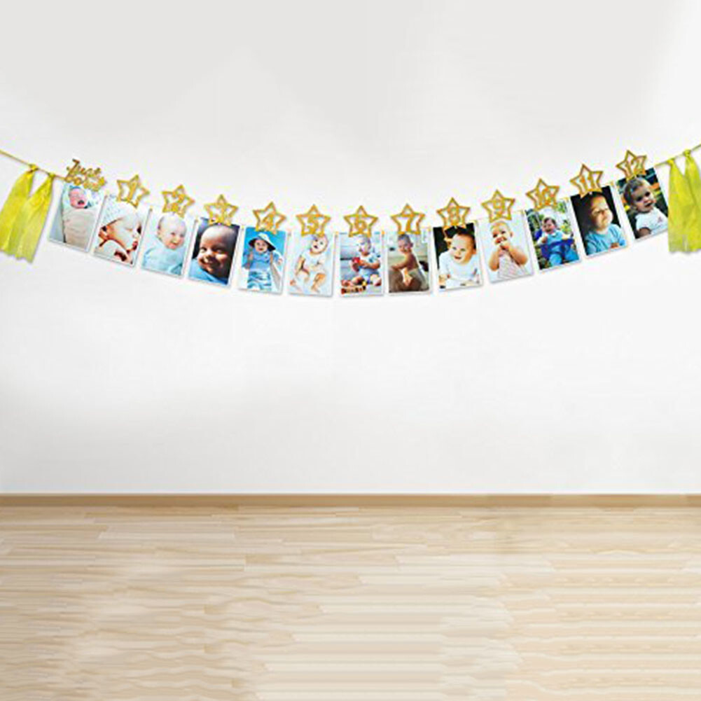 Banner Set Paper Wall Baby Photo Frame Hanging One Year Old String Flag Birthday eBay