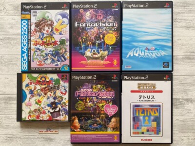SONY PS 1 2 Puyo Puyo & Fantavision & Aquaqua & Tetris set from Japan