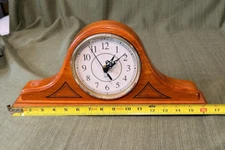 Nice Wooden Mantel Quartz Clock, 16"