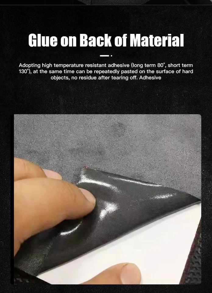Self Adhesive Faux Suede Fabric Wrap Film Sticker for Car Interior Panel Upgrade - Image 4 of 4
