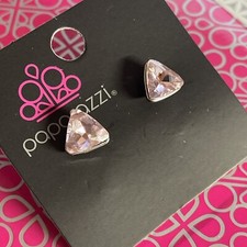 Paparazzi   Kids, Ladies, Teens LIGHT PINK TRIANGLE   Post earrings   NWT  