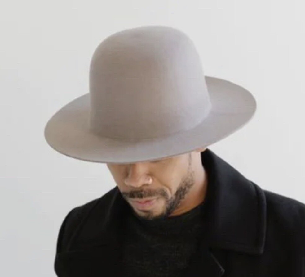 Two Roads Salton Open Crown Stone Wool Felt Hat Size 63 (7-7/8