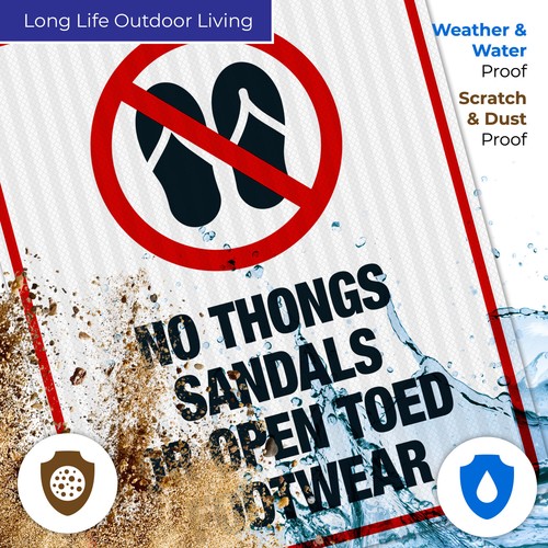 No Thongs Sandals Or Open Toed Footwear Sign, - Picture 77 of 87