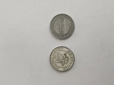  2 VINTAGE TORONTO TRANSIT COMMISSION TTC - ALUMINUM SUBWAY FARE TOKENS