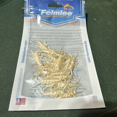 20 Felmlee White Nymph Creature Rubber Body Unrigged Fishing Lures 1 1/2 
