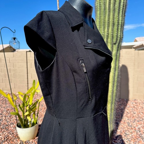 Calvin Klein Womans Black Moto Zip Sheath Dress Size 8 - 第 8/11 張圖片