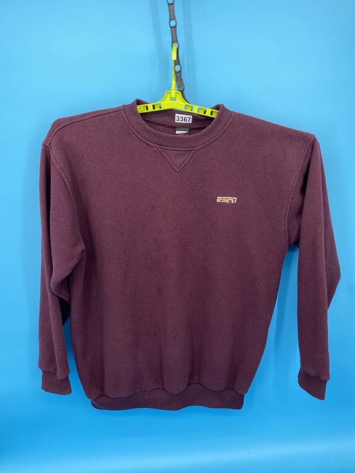 Sudadera ESPN de Colección Años 90 XL Borgoña Pullover Polar Suéter Bordado Logo Hombres Foto 2 de 4