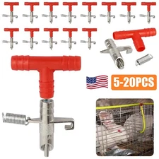 20× Rabbit Water Nipple Drinker Feeders Automatic Waterer Fountain for Ferrets
