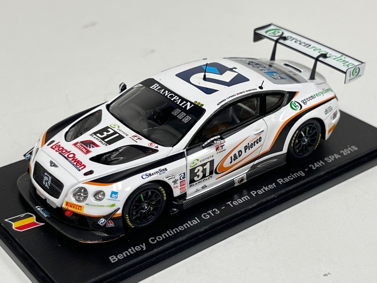 1/43 Spark Bentley Continental GT3 Team Parker 24 H of Spa