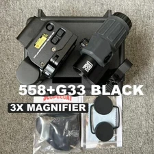 EXPS3-2 558 Tactical Red Green Dot HWS G33 3x Sight Magnifier With 20mm QD Mount