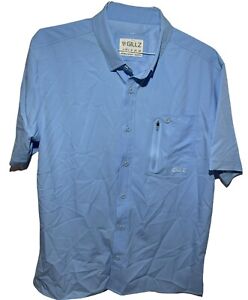 NEW Gillz Men's Short Sleeve Deep Sea Woven Fishing Shirt UPF 30+ 