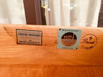 Drexel heritage mid-century stamped solid wood hand made mahogany