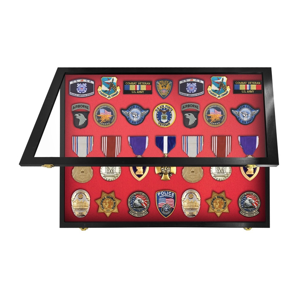 Medal Display Case, Award, Pin, Patches,Insignia, Ribbons Display ...