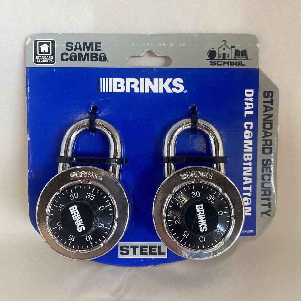 Brinks Combination Lock (2 pack) Black 152-49201 School Gym Locker - Image 2 of 3