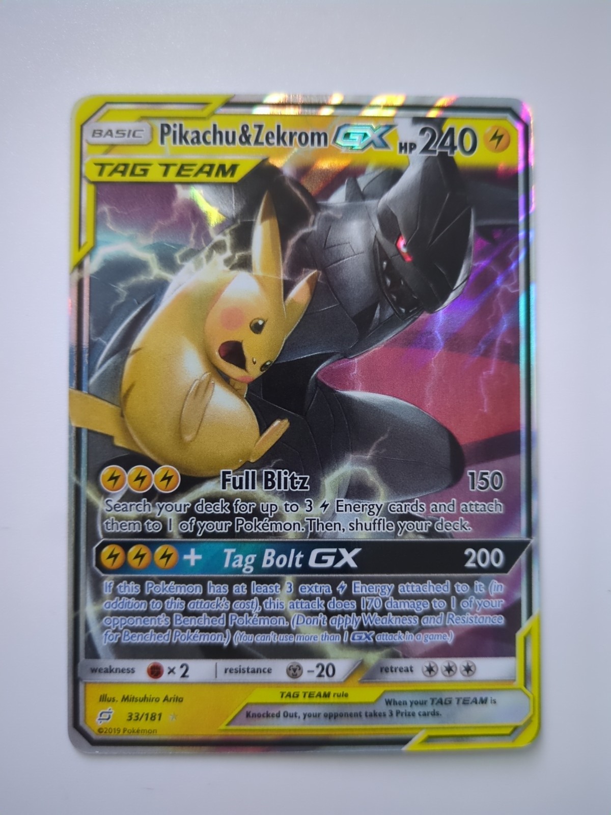 Pikachu & Zekrom GX 33/181 Team Up NM Ultra Rare Pokemon Card