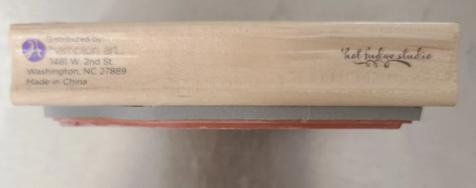 Hampton Art Wine Glass And Bottle Red Rubber Wood Stamp 4" x 2" PS0908 - Image 2 of 3